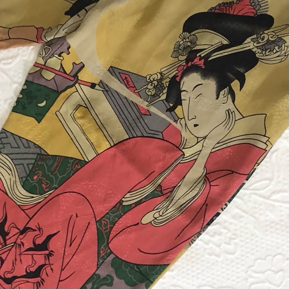 Citron Santa Monica Set 2pc Capri/Long Shorts Geisha Dragon 3/4 Sleeves XS - Picture 5 of 12